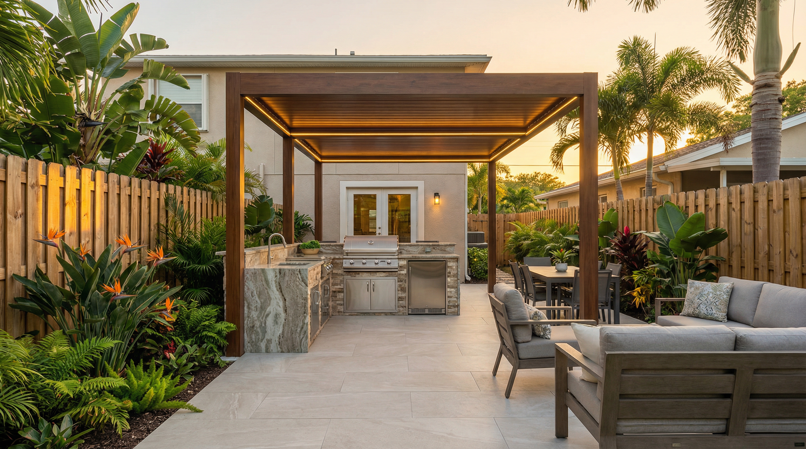 After: Luxury outdoor kitchen